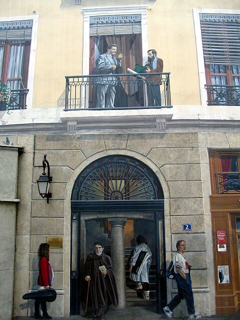 Lyon Fresque des Lyonnais Abbe Pierre i Lacombe