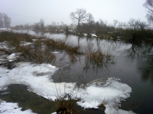 Zima - nad Drwęcą w okolicach Rodzonego