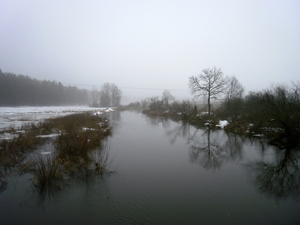 Zima - nad Drwęcą w okolicach Rodzonego