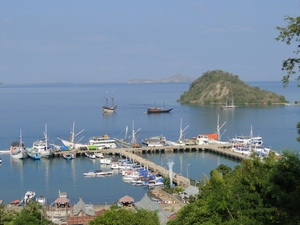 widok na port Labuan Bajo, Flores