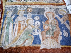Keldby Kirke fresk Trzej Królowie