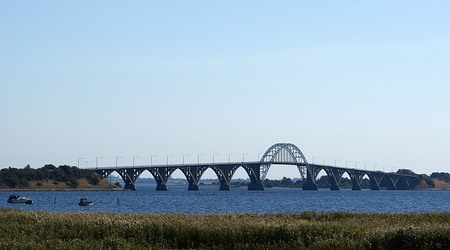 Kalvehave widok mostu Mønbroen 