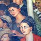 Mexico City Palacio Nacional mural Historia Meksyku Frida Kahlo z siostrą
