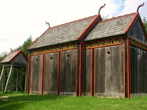 Stavkirke z muzeum Moesgard