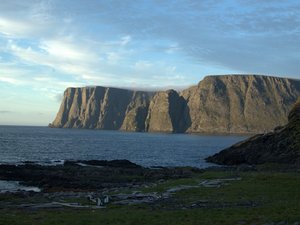 Jesteśmy na  Knivskjellodden, widok na Nordkapp