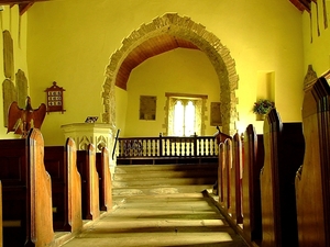Wnętrze St. Martin's Church w Cwmyoy