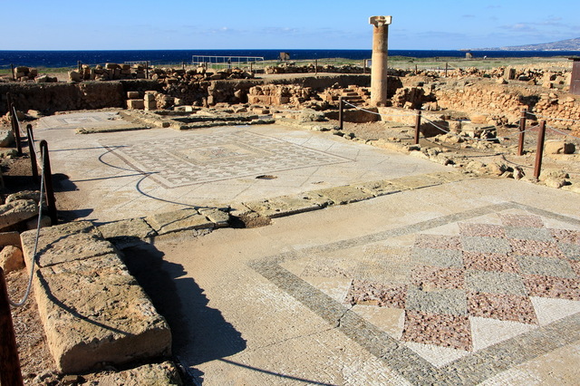 Starożytne Nea Pafos-widok na morze 