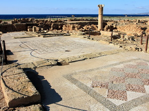Starożytne Nea Pafos-widok na morze 