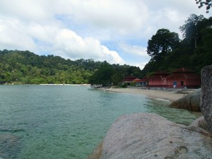 widok na plażę Coral Bay