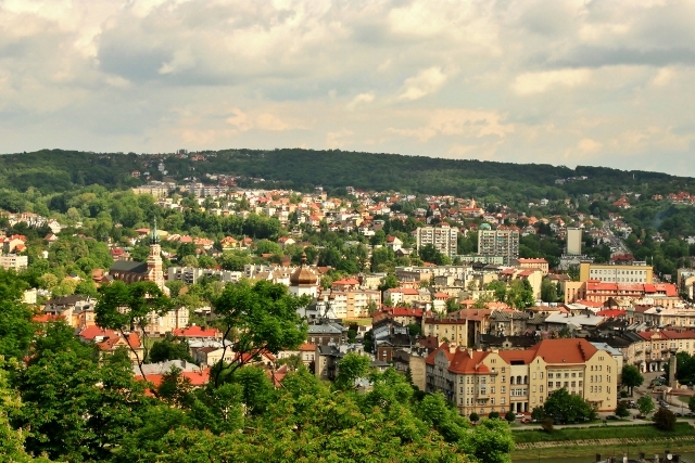 panorama miasta z baszty zamku