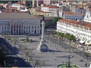 Lizbona- Rossio- widok z Windy Santa Justa