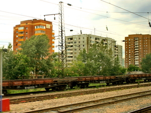 Krasnojarsk z okien pociągu