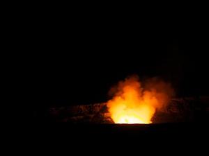 Erupcja Parku Narodowym Wulkany Hawai'i