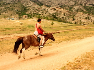 Mongoł na koniu