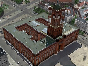 Rothes Rathaus widziany w Google Earth