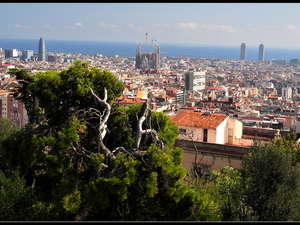 Widok z Parku Guell na miasto