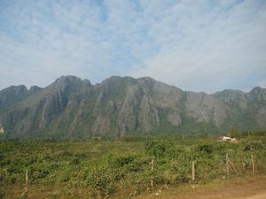 Poranek w hotelu Vang Vieng