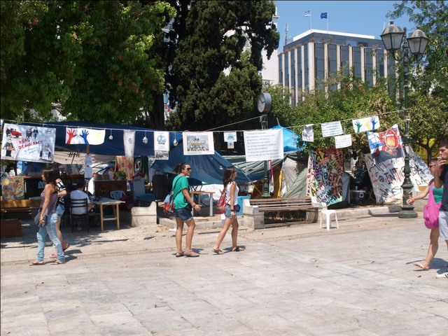 Ateny, miasteczko protestująych