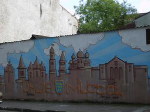 Drohobycz - Grafitti na murach.