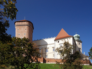 Wawel z ulicy Bernardyńskiej.