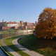 Widok na Wawel z Mostu Dębnickiego.