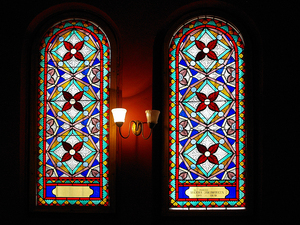 Witraże synagogi.