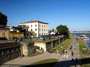 Widok z kładki na Kazimierz.