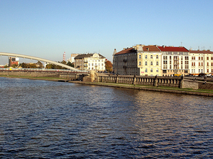 Widok z Mostu Piłsudskiego na Podgórze.