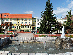 Panorama rynku w Krapkowicach.