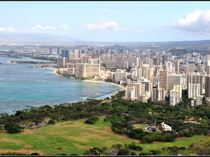 Diamond Head widok na Honolulu