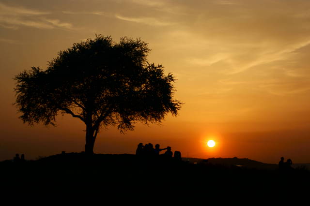 Zachód słońca oglądany z kopca Krakusa