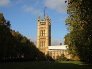Victoria Tower Gardens -południowa wieży Parlamentu