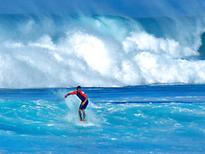 Wave rider na Oahu.