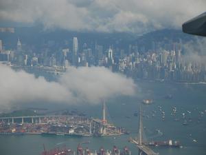 Hong Kong, widok z Boeinga 777