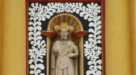 Detal fasady kościoła – San Cristobal de Las Casas, Meksyk