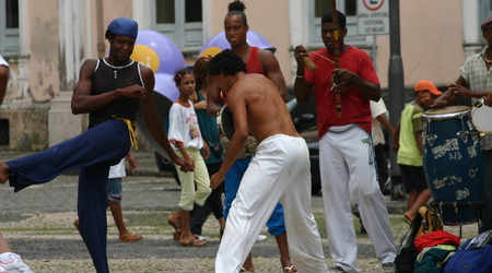 Afrobrazylijskie zapasy - taniec capoeira – Salvador de Bahia, Brazylia