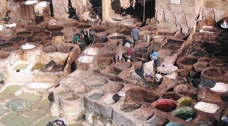 Farbowanie skór, Fez, Maroko