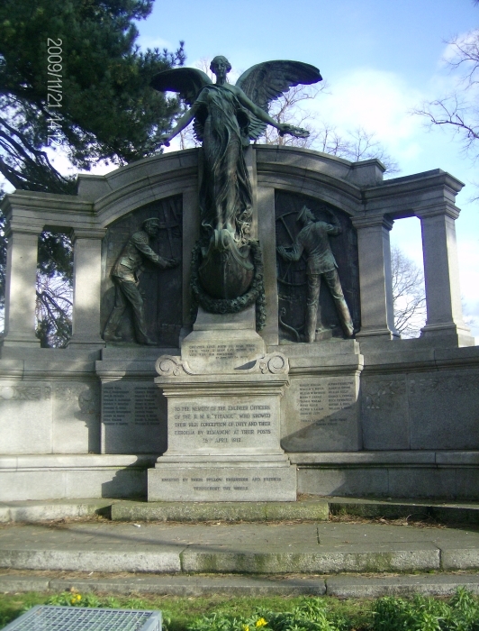The memorial to the engineers of the Titanic.