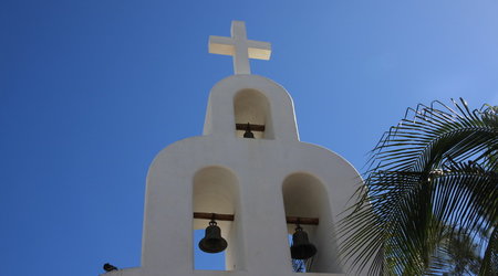 wieża kościoła w Playa del Carmen – Puerto Morelos, Meksyk