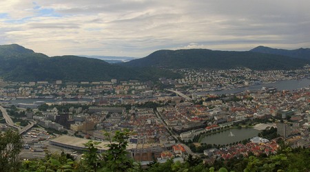 Bergen panorama z Flo – Norwegia