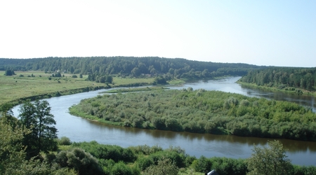 Merecz(Merkine) widok na Niemen – Merkinė, Litwa