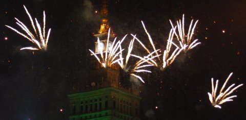 Wawa nocą  pokaz sztucznych ogni 10 10 2009 127