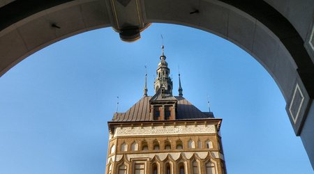 Gdańsk-zima 2009 - Katownia widziana  spod  złotej  Bramy – Polska