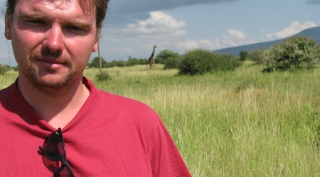 W drodze do Ngorongoro - żyrafa (+ autor) – Tanzania