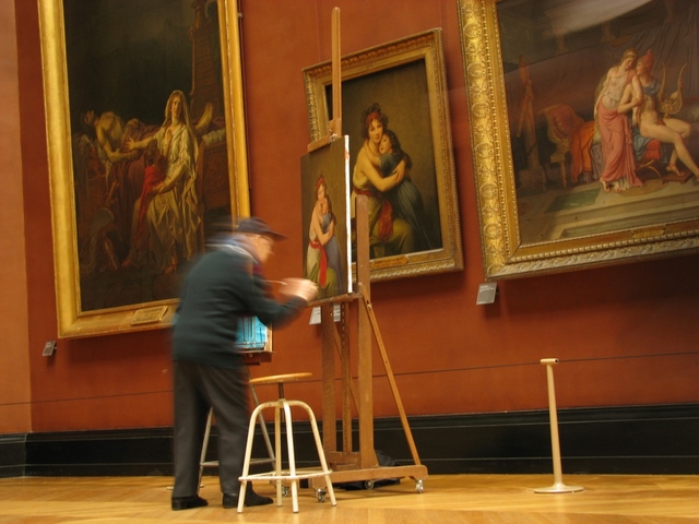 Paryż - Louvre - malarz senior
