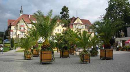 Park zdrojowy - widok na hotel polonia – Kudowa Zdrój, Polska