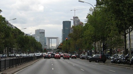 Wieżowce i Wielki Łuk Défense -  Grand Arc de la Défense – Paryż, Francja