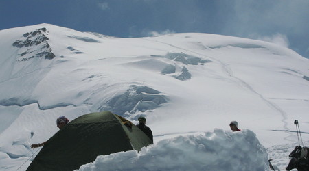 dome du gouter z obozowiska nad gouter'em – Mont blanc, Francja