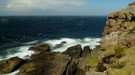 widok na ocean – Ardvreck castle, Wielka Brytania
