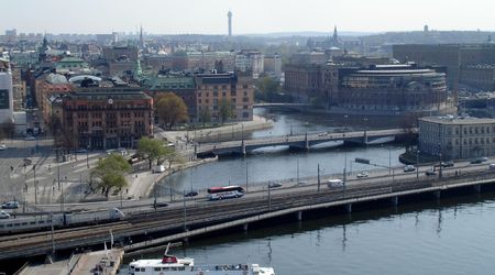 Widok na miasto  z Stadshuset – Sztokholm, Szwecja
